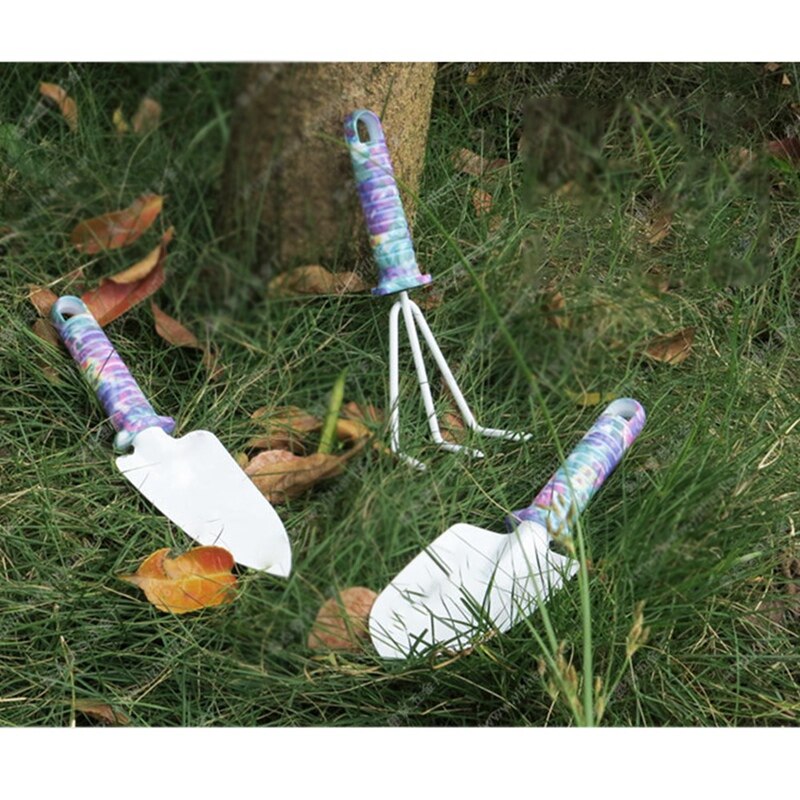 ! 5 Pieces of Garden Tool Set Gardening Set Non-Slip Handle with Anti-Rust Shovel Tiller Pruning Shears Sprinkler