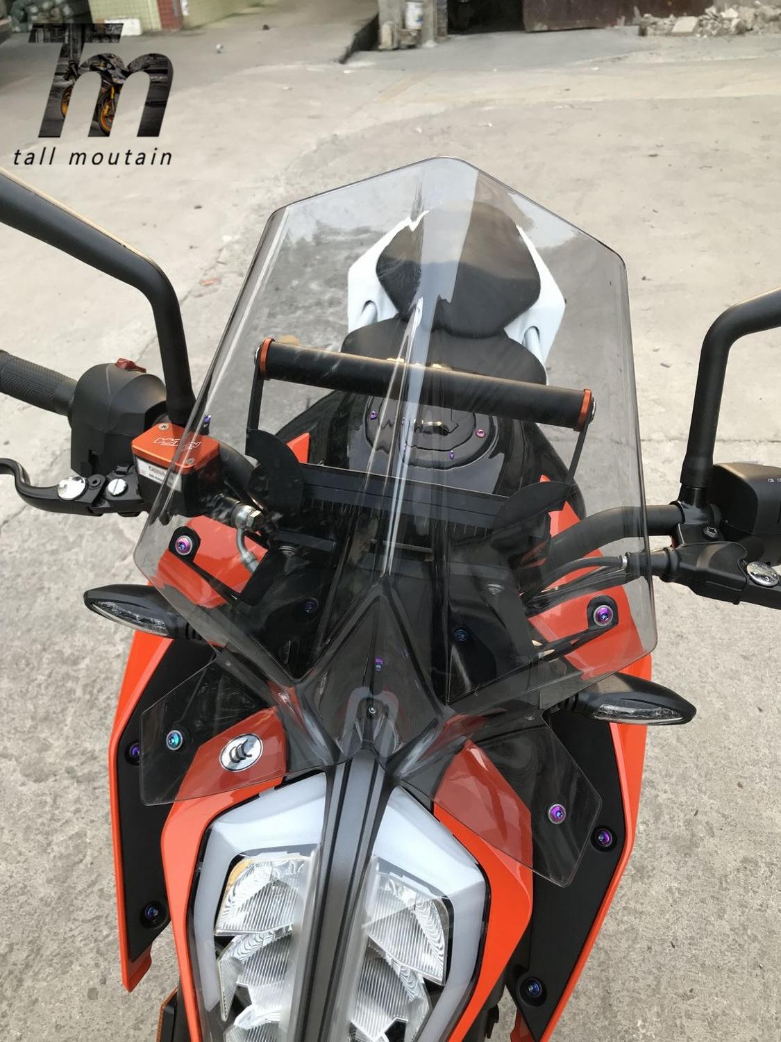 Duke 390 Windscreen Windshield with Bracket Holder For KTM KTM Duke 125 390 RC Black Smoke Motorcycle Accessories
