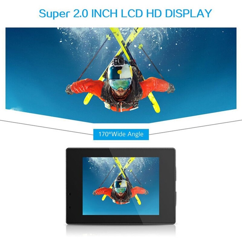 EV5000 Action Camera, 12MP 500W Pixels 2 Inch LCD Screen, Waterproof Sports Cam 120 Degree Wide Angle Lens, 30M Sport Camera DV