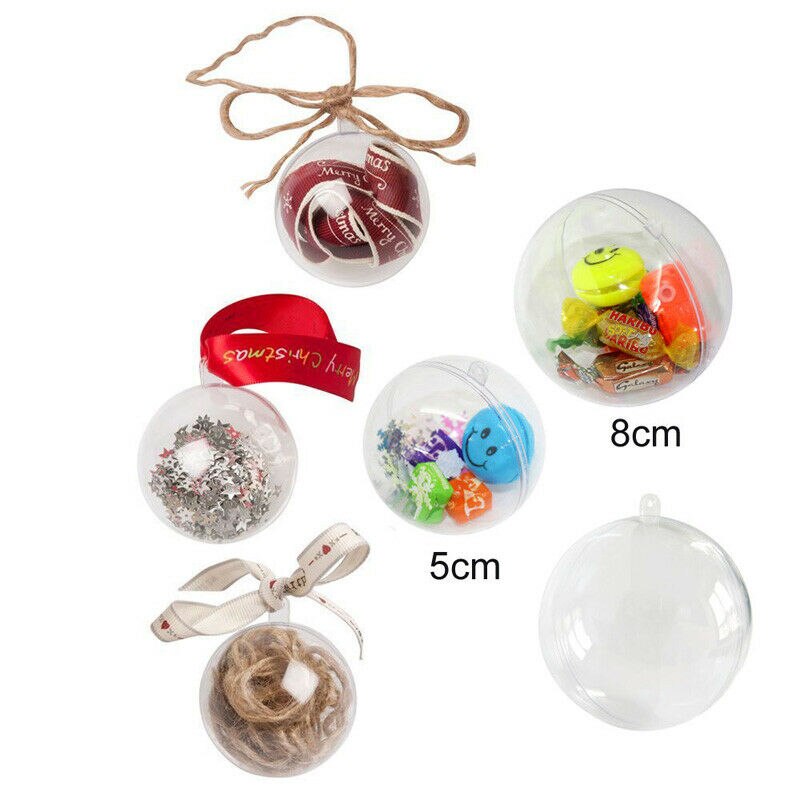 5 stks/set Kerst Decoratie Kerstballen Clear Plastic Craft Bal Acryl Transparante Bol Snuisterij Kerstballen