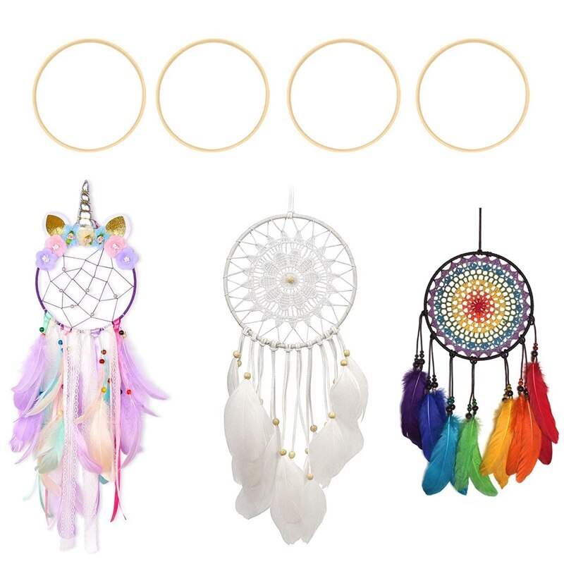 10Pcs Wooden Bamboo Dreamcatcher Rings Hoops Round... – Grandado