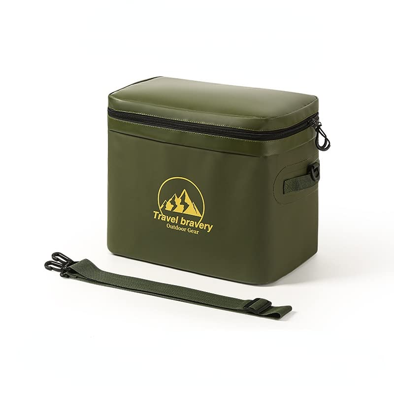 Cooler Insulated Bag Leak Proof,Portable Ice Chest Box for Camping Picnic Beverage Beer Lunch: Option 2 / army green