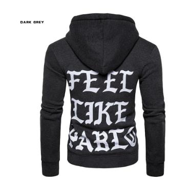 Quente 2021 inverno ao ar livre antumn concisa letras impressão jogging roupas esportivas de manga comprida jaqueta velo hoodies camisola: L / dark grey