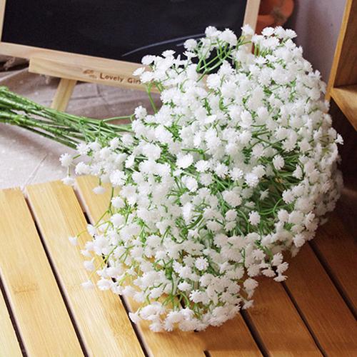 1 pc kunstige babysbreath gypsophila silke blomst fest bryllup diy hjemmeinnredning plast pu blomst krans krans til bursdag