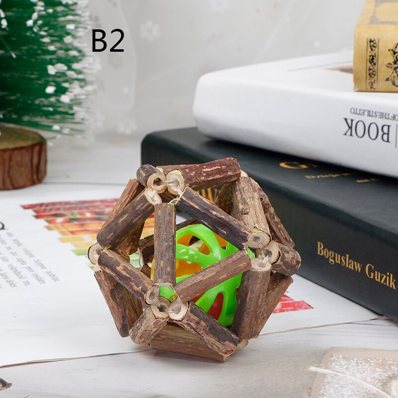 Maison de Hamster en bois avec échelle coulissante pour cochon d'inde, jouet d'exercice mignon, accessoires Cage à Hamster: B2