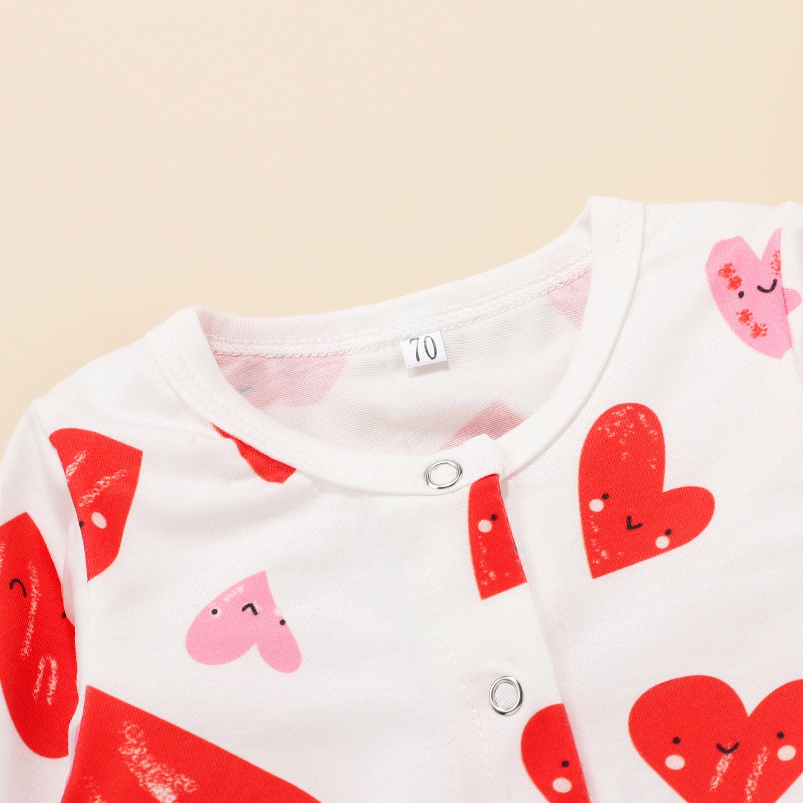 Romper Newborn Infant Baby Boy Clothes 3 to 6 months Girls Valentines Love Heart Printing Long Sleeve Romper+Hat Outfits