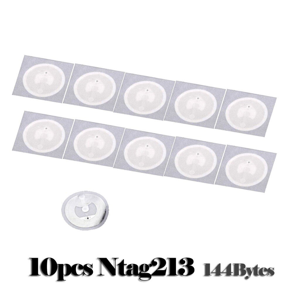 10Pcs Ntag213 Nfc Tags Stickers 13.56 Mhz Ntag 213 Universele Label Rfid Key Token Patrol Ultralight Tags