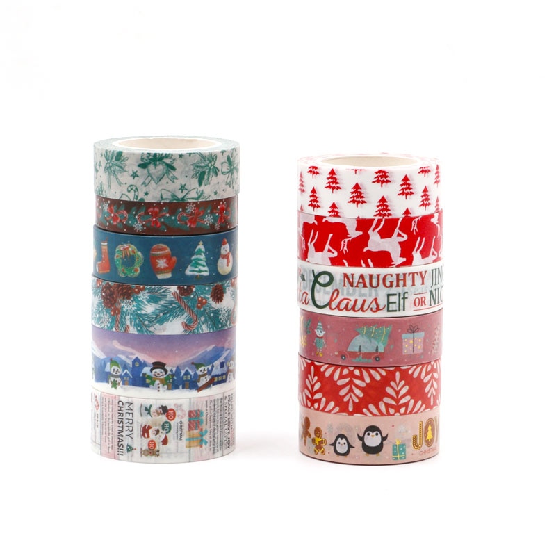 Merry Christmas foil Masking Washi Tape Decorative Adhesive Tape Decora Diy Scrapbooking Sticker Label Stationery