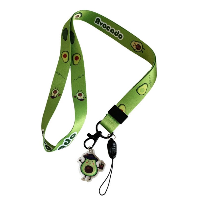 Søde avocado bånd mobiltelefon stropper lanyard til iphone 11 xs lanyard halsrem hang reb til telefon sag sleutelhanger: Avocado lang