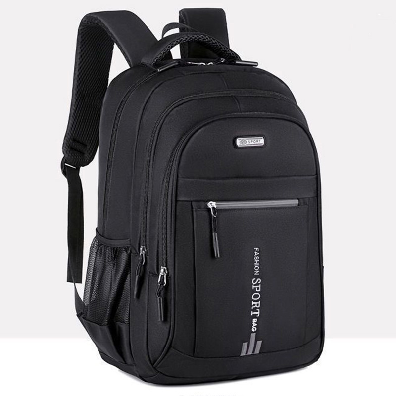 Ladies' double-shoulder bag, large capacity schoolbag, travel bag, laptop bag: black