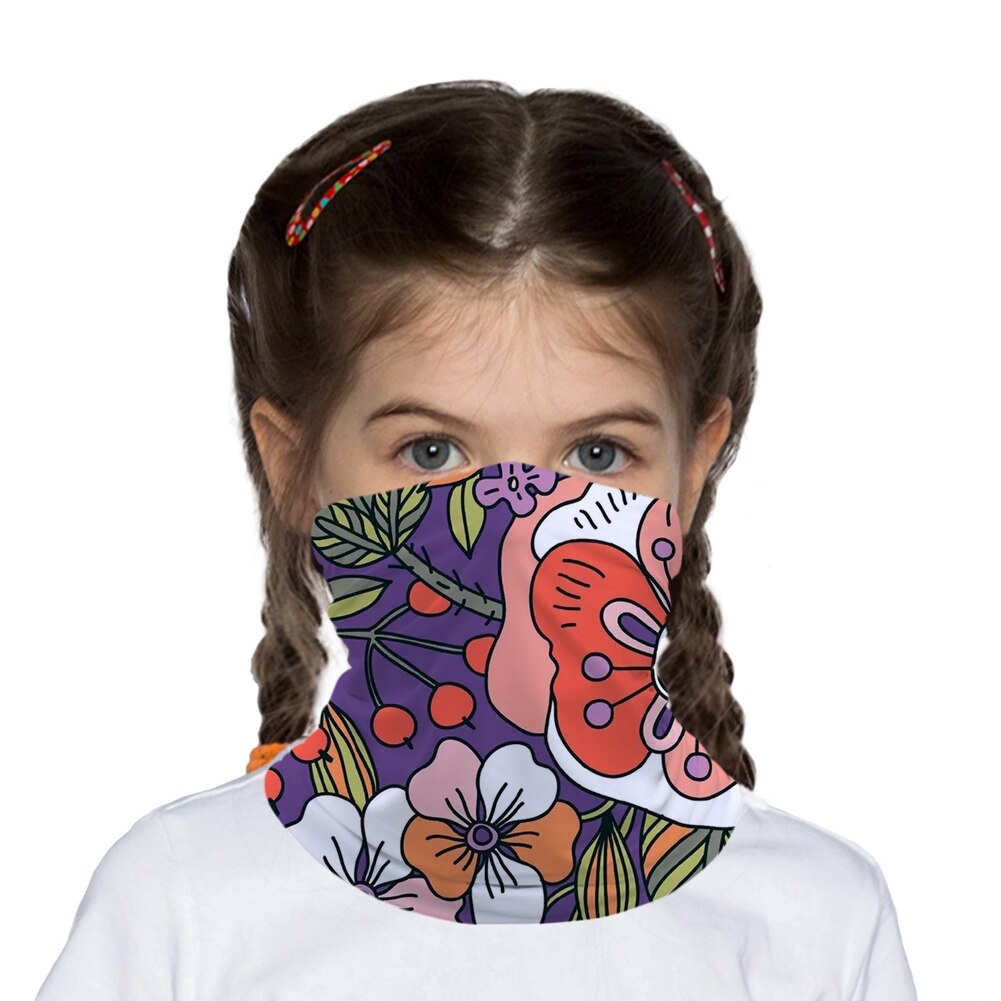 Pétales de fleurs Polyester enfants Tube Bandana sans couture guêtre Tube de motard Bandana écharpe bonnet bonnet cagoule chapeaux