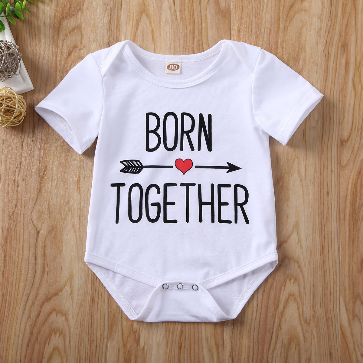 Baby sommer tøj nyfødt baby piger drenge tvillinge tøj sæt kortærmet romper bogstav print jumpsuit outfits 0-18m