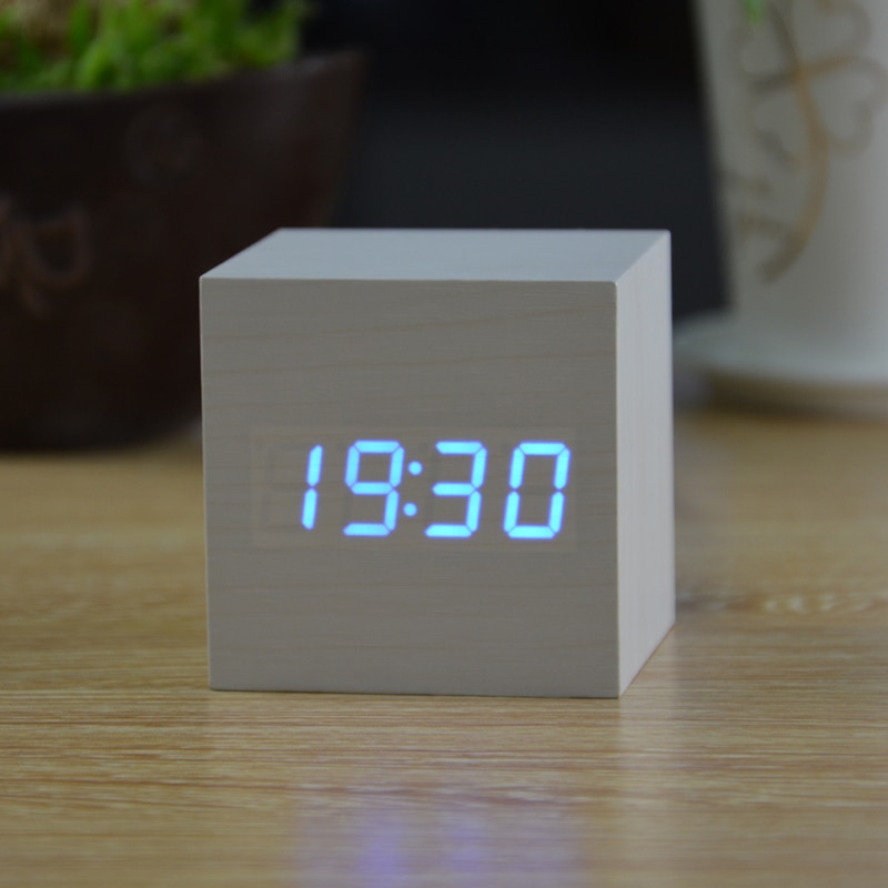 FiBiSonic Upgrade LED Alarm Clock,despertador Temperature Sounds Control LED display desktop Digital table clocks