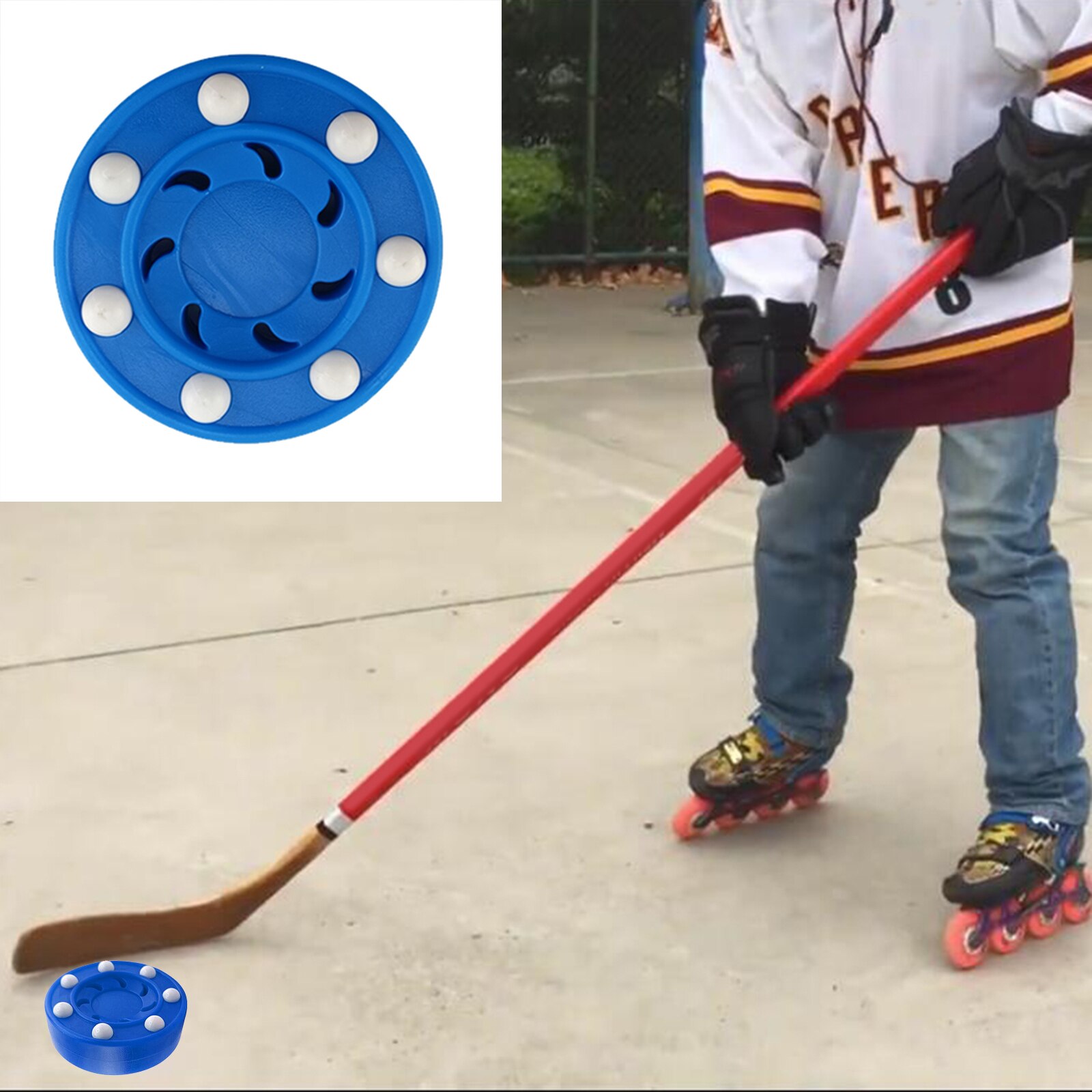 dauerhaft 7,5x2,5 cm Rolle Eishockey Puck Standard Pucks Trainer Puck Zubehör: Blau