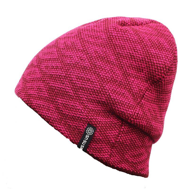 Vinter ski luer regnbue stripet ski lue unisex varm strikket menn snowboard lue beanies hofte hopp skullies til menn kvinner: Rosa