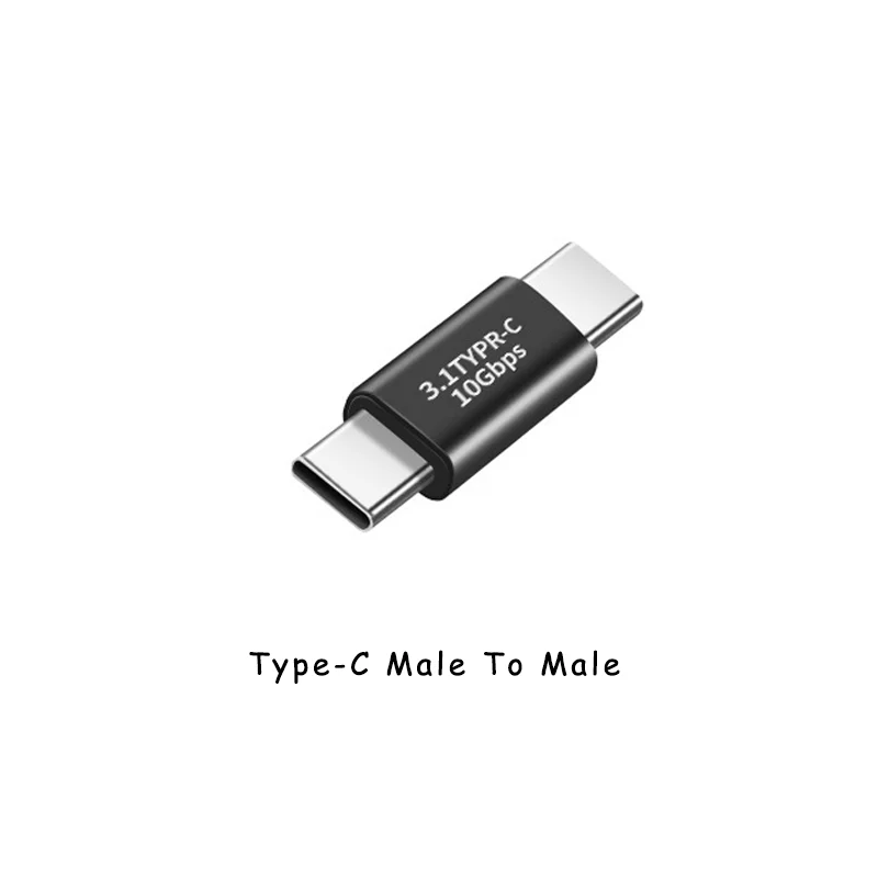 NNBILI Right Angle 90 Degree USB 3.1 Type C Adapter Female To Male Converter 10 Gbps USB C Charge Data Sync Extension Connector: WHITE