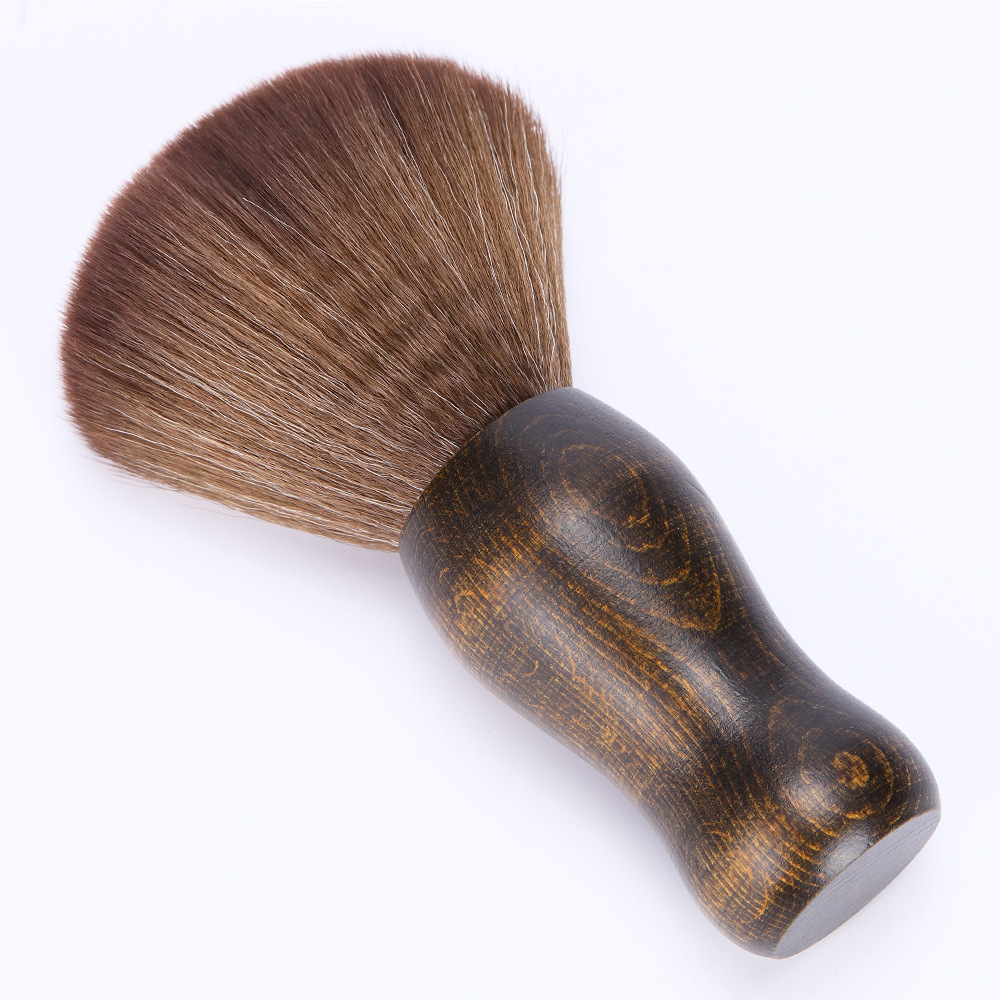 Barber Neck Duster Brush Wood Handle with Hook Hairdressing Cleaning Brush Natural Fiber Salon Hair Sweep Brushes