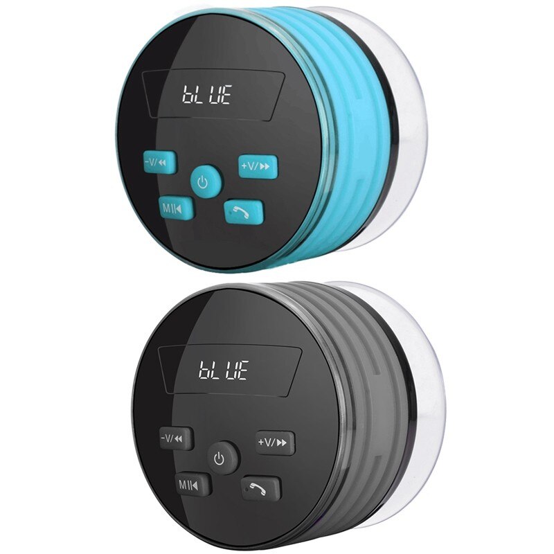 Waterproof Bathroom IPX7 Bluetooth Speaker Portable FM Subwoofer With Breathing Light Suction Cup Bluetooth Speaker