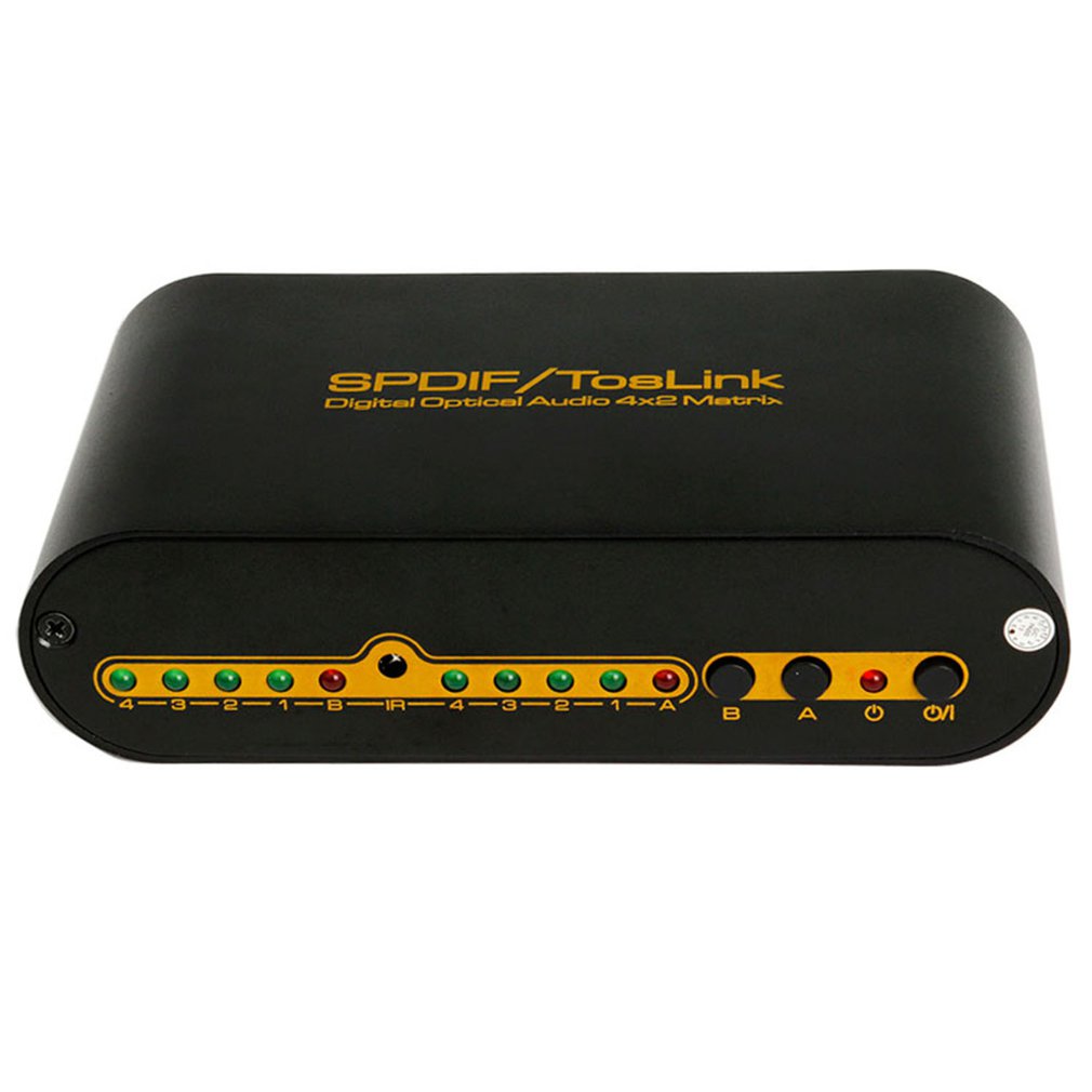 SPDIF Digital Optical Audio True Matrix 4x2 Switcher Switch Splitter 4 In 2 Out Video Converter Remote Control