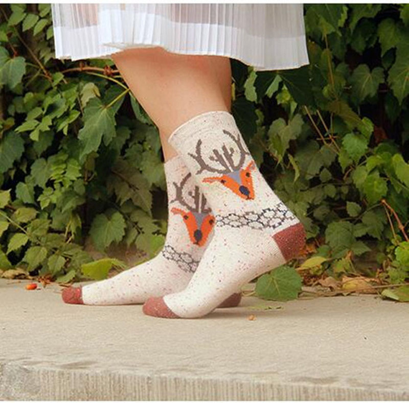 Vintage thick rabbit wool women ladies crew socks ... – Vicedeal