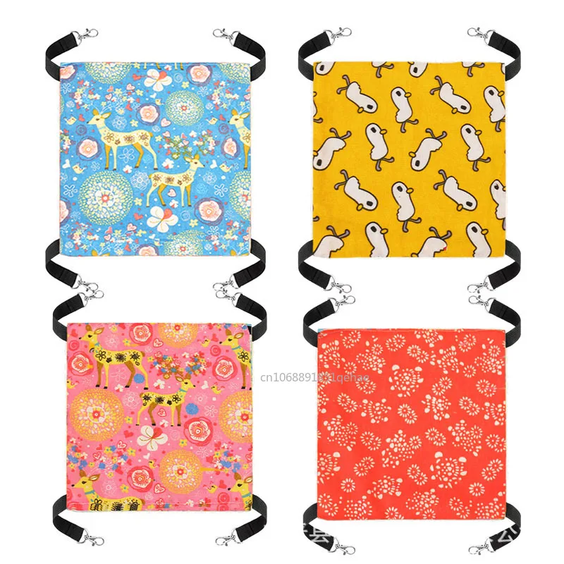 Letto amaca in tela per gatti letti per criceti per animali domestici letto sospeso su entrambi i lati letto a dondolo per animali domestici criceto scoiattolo coniglio resto forniture per il sonno