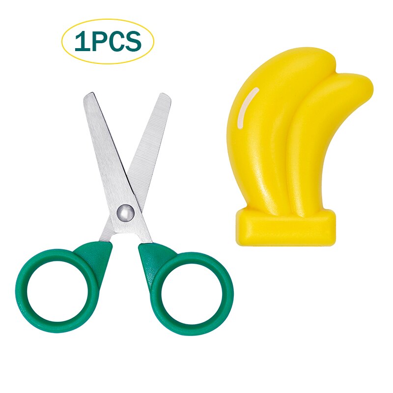 LMDZ Cute Cartoon Modeling Scissors with Magnet Refrigerator Subsidies Portable Student Kawaii Mini Scissors School Stationery: Banana