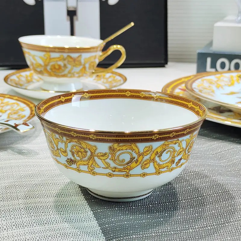 European Butterfly Tableware Set, Steak Plate, Noodle Bowl, Soup Bowl, Rice Bowl, Spoon Decoration,: Red