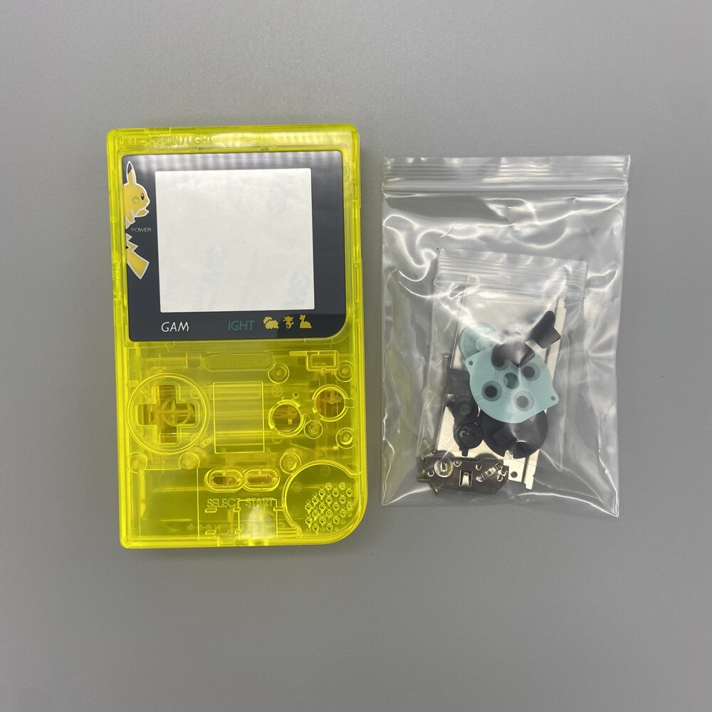 Plastic shell cover for game boy, light for gbl game console/gamepad, full shell repair replacement with glass lens