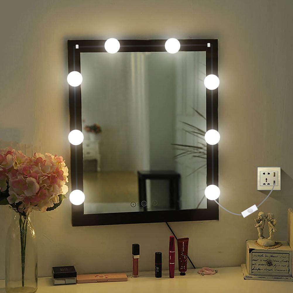10pcs LED Makeup Mirror Light Bulb Dimmable Hollywood Vanity Lights (USB)