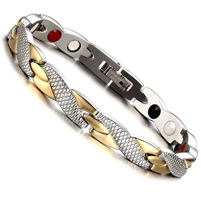 Adjustable Magnetic Therapy Silver Bracelet Stainless Dragon Energy Gold Bangles Men Women Health Care Jewelry Accessories