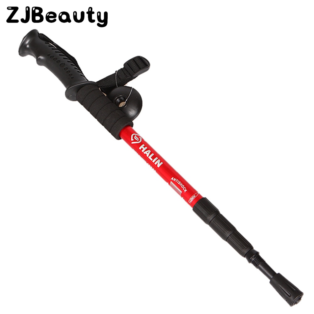 Outdoor Trekking Climbing Anti Shock Hiking Walking Trekking Trail Poles Stick Adjustable Canes 4-Sections hiking Accessories#g4