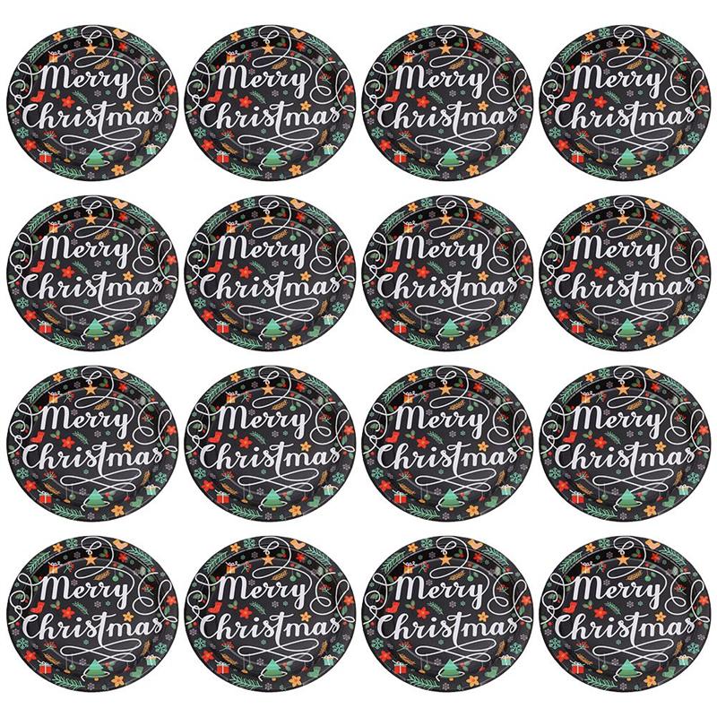 30pcs Disposable Food Plates Paper Meal Plate Fruit Dish for Christmas Party: Default Title