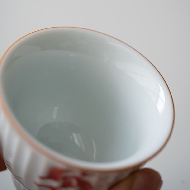 Taza de té pintada a mano, taza individual de hortensia, Kung Fu, taza de té Personal, tazón Maestro de cerámica especial, para el hogar, 2 unids/set por juego