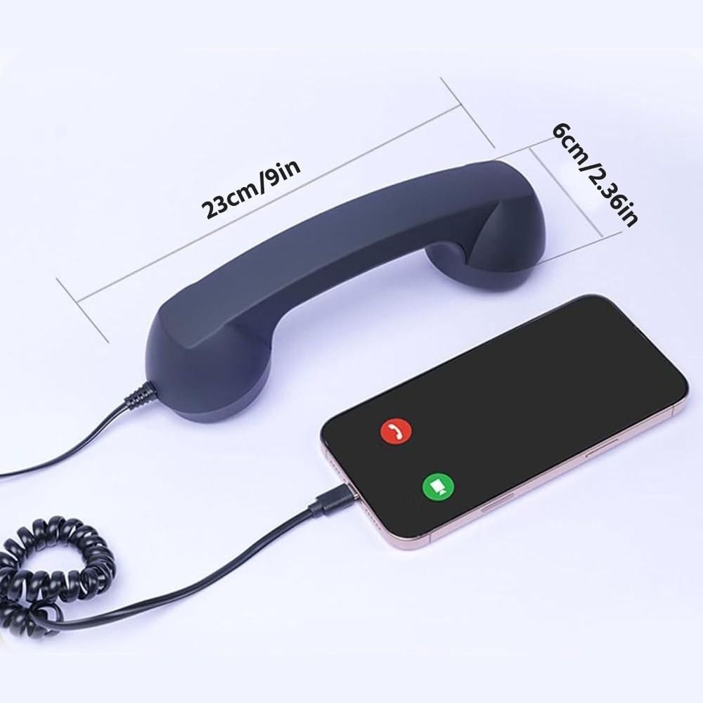 with Microphone Phone Handset Type-C Telephone Style Landline Handle Receiver Tangle Free Wire Handheld Cell Phone Receiver