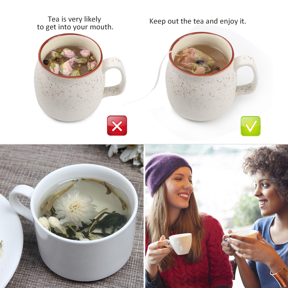 300pcs Filter Paper Tea Bag Infuser Safe Environmental Disposable Empty Unbleached Drawstring Non-toxic Strong Penetration