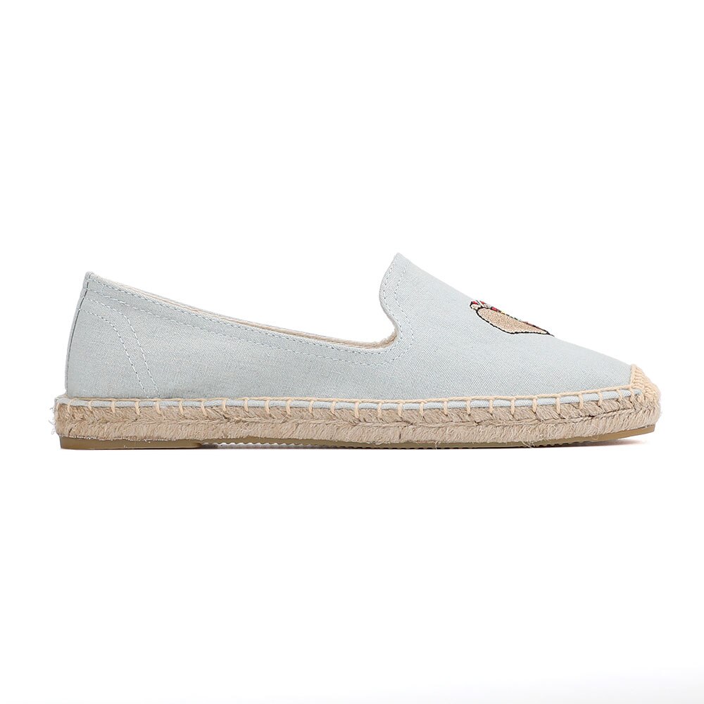 Alpargatas de Tienda Soludos para Flat Denim dibujo en lino chica pescador Flats Plimsolls conducción primavera impreso