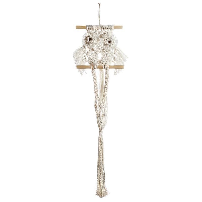 Handwoven Macrame Uil Tapestry Plant Hangers Opknoping Mand Bloempot Houder C6UE