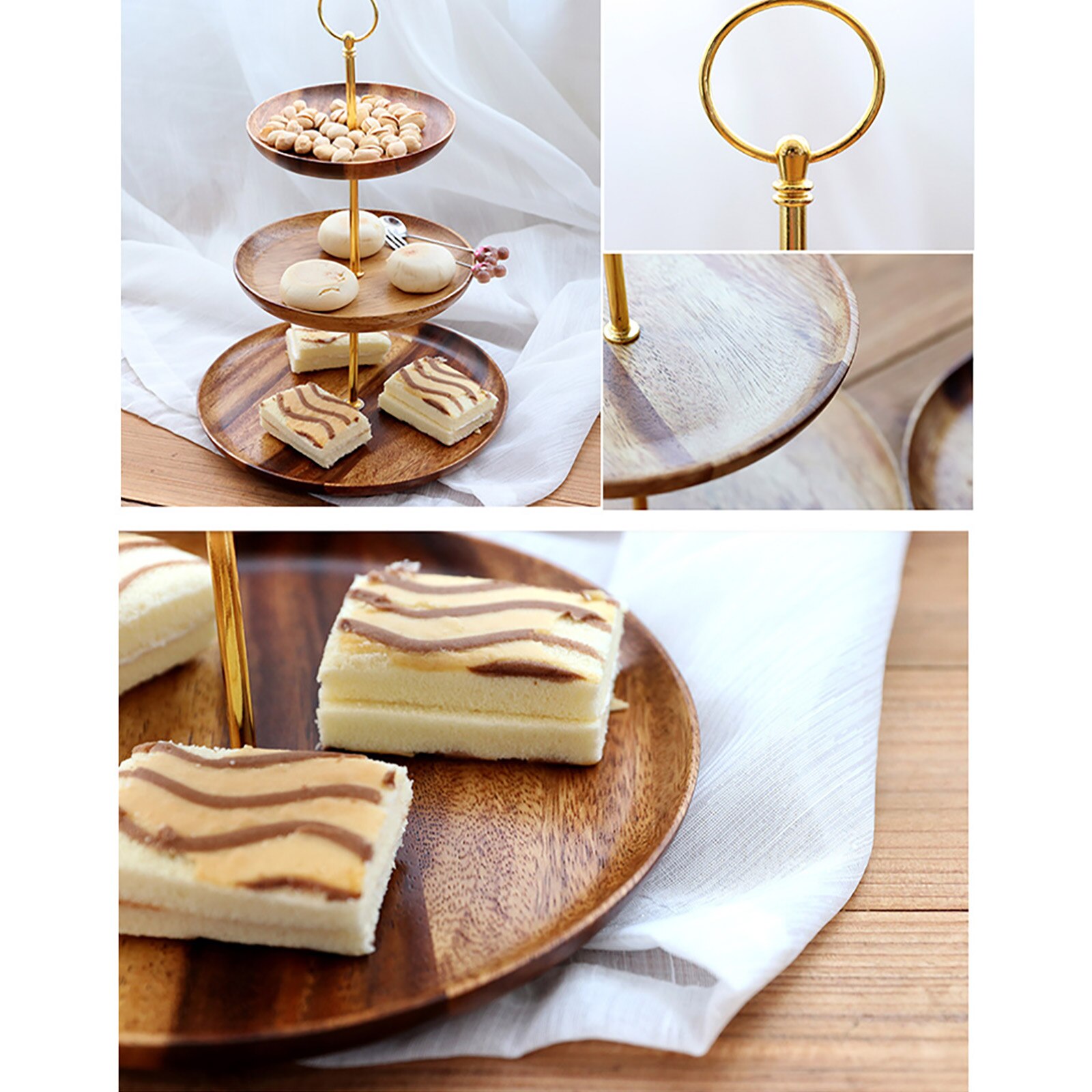 3 Tier Cake Stand Afternoon Tea Wedding Plates Party Tableware Bakeware Cake Shop Three Layer Cake Rack