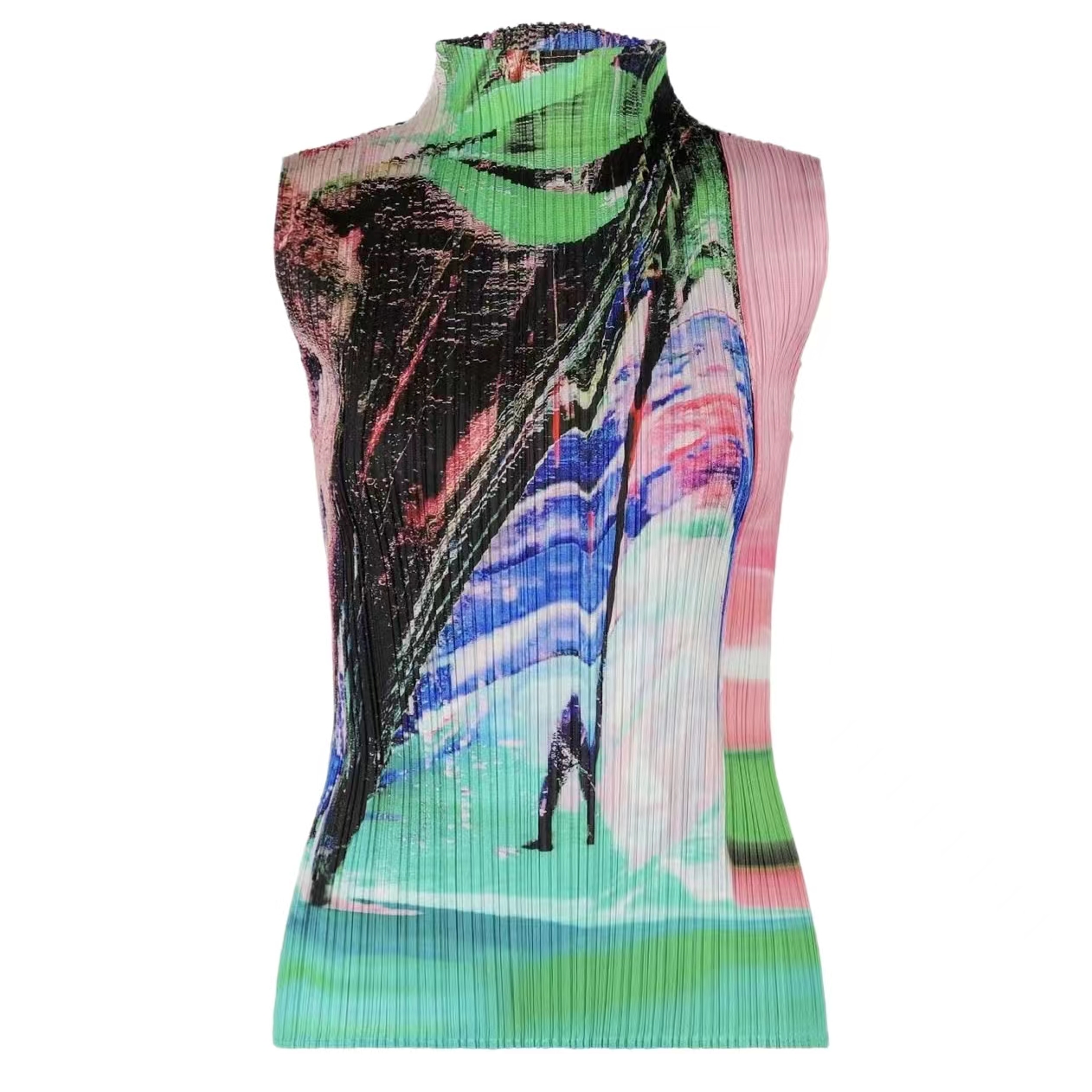 Camiseta plisada de Original para mujer, Tops con estampado de flores plisadas, informal, ropa Retro holgada fina para mujer 2025