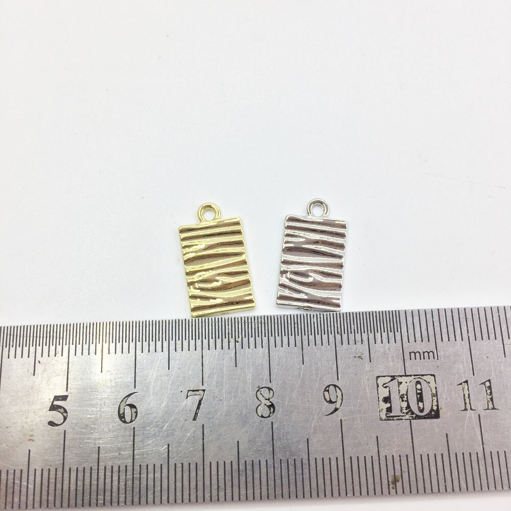 Eruifa 20pcs10*15mm Nuovo arrivo Linea di Galleggiamento In Lega di Zinco di Rettangolo Della collana Della Moneta, orecchino dei monili del braccialetto FAI DA TE fatti a mano 2 colori