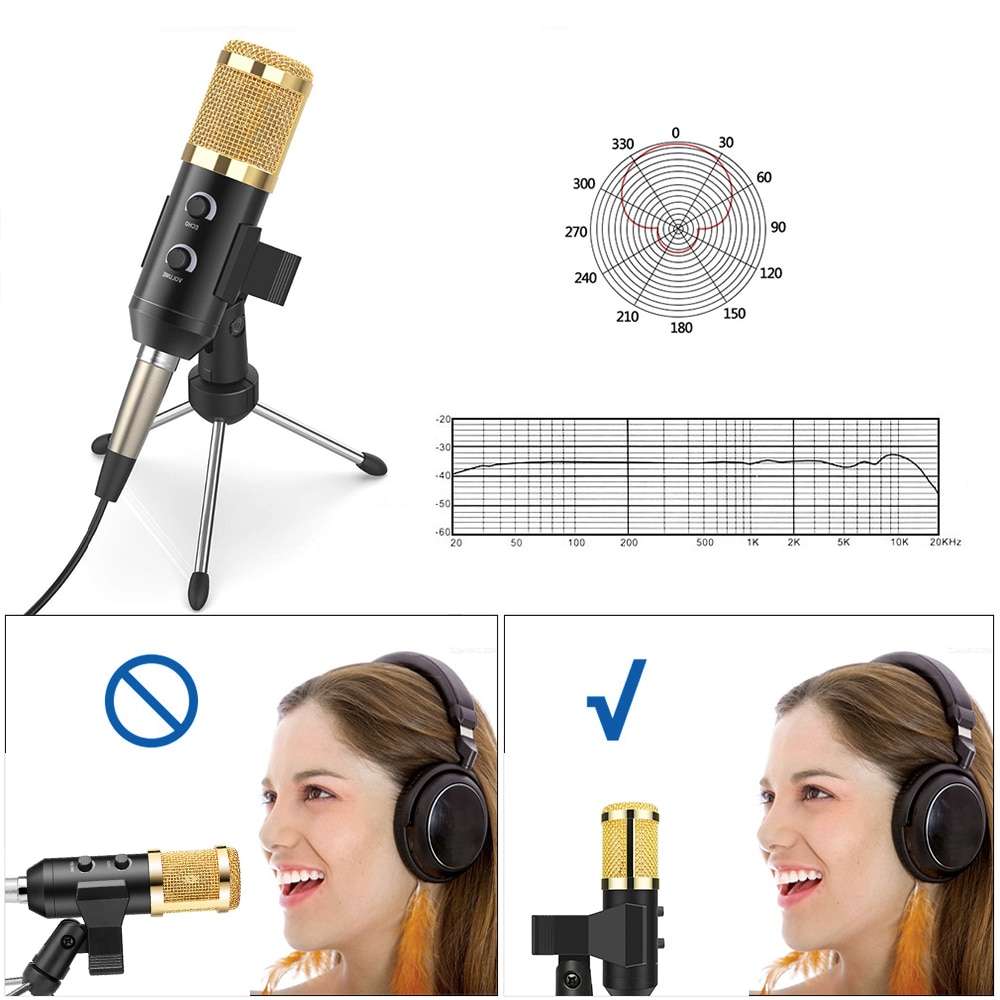 bm 800 Condenser Microphone for PC Computer Streams Recording USB Microphone karaoke studio microfono with stand , pop filter