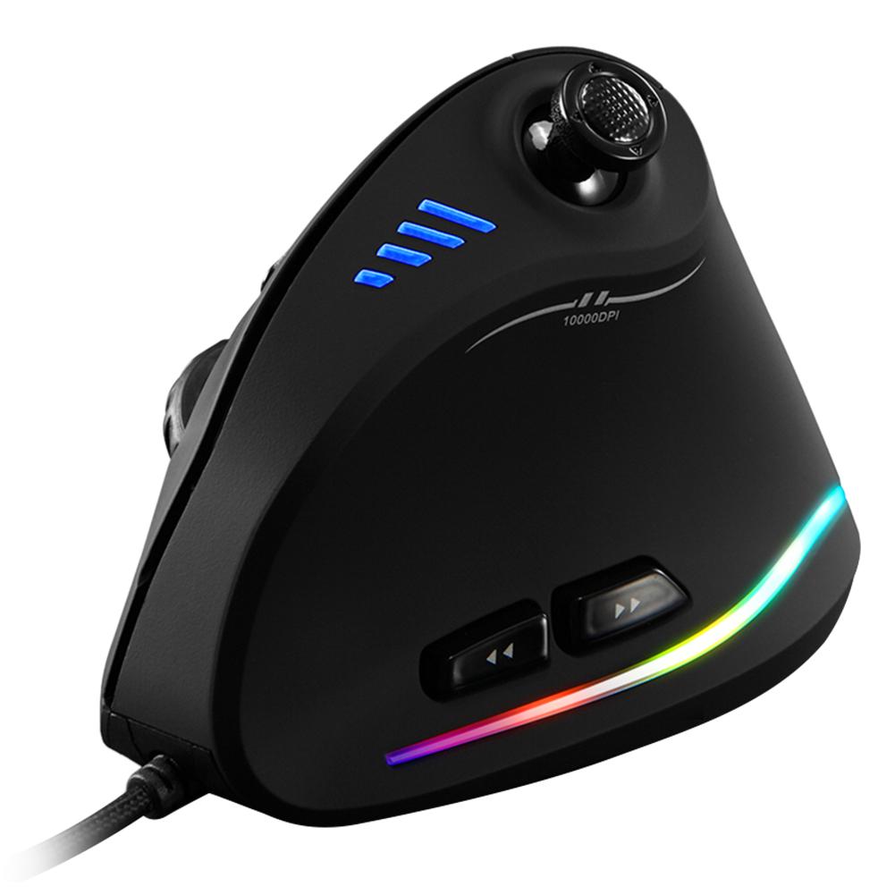 ZELOTES – souris verticale de jeu, C-18 DPI, 11 boutons, ajustable, ergonomique, filaire, USB, rvb, pour PC portable, Gamer, 10000
