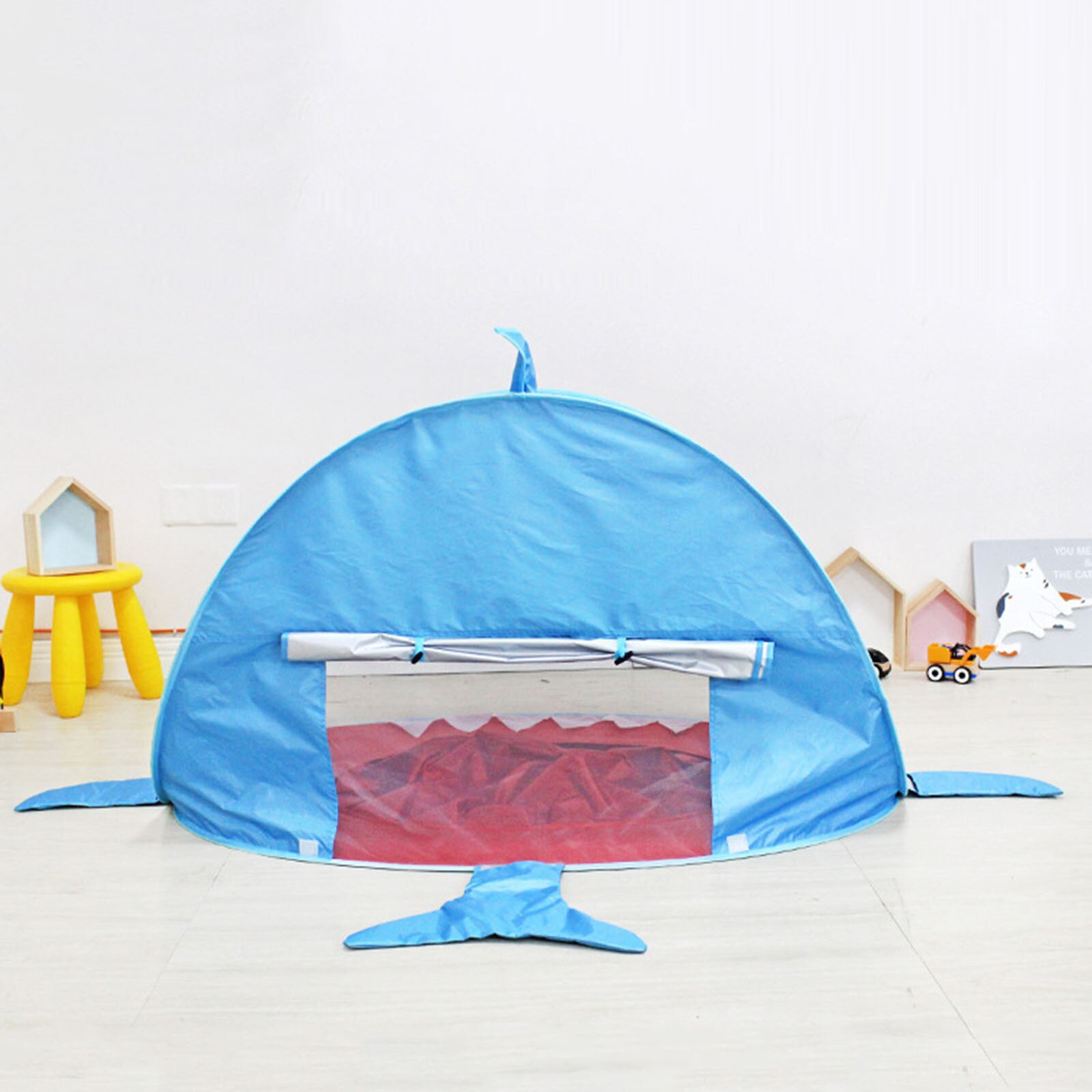 Kinder Outdoor Spielzeug Strand Zelt Cartoon Sharks Strand Zelt Wasserdichte Kinder Tragbare Bauen Im Freien Sonnencreme Schwimmen Pool
