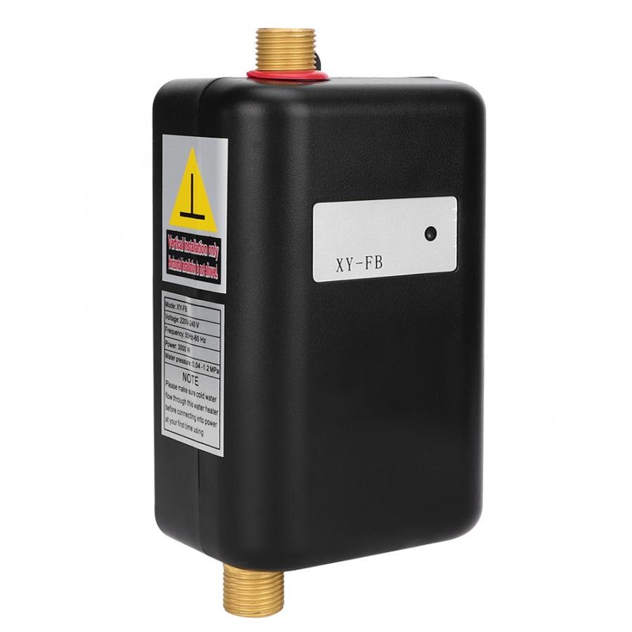 Calentador de agua eléctrico de 3800W, Caldera de flujo de ducha de baño y cocina, instantáneo, SIN depósito, 110V/220V: Negro / Enchufe Australia