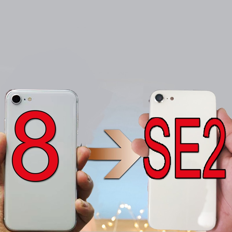 Alta qualidade para o iphone 8 como se estilo voltar habitação capa bateria de vidro porta traseira quadro chassi para iphone 8 para se 2020 + logotipo