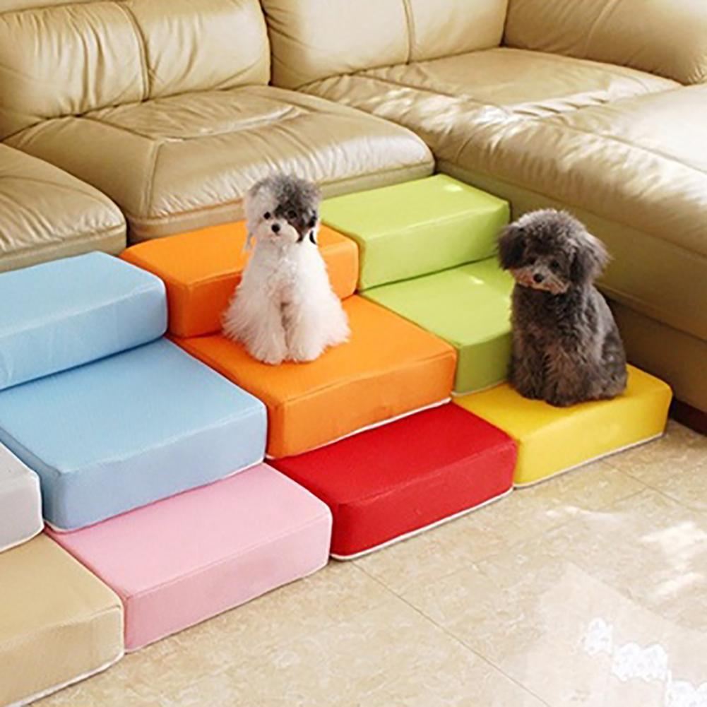 Portable 2-Step Mesh Folding Pet Dog Ramp Stairs Comfortable Puppy Animal Mat Bed House Cushion