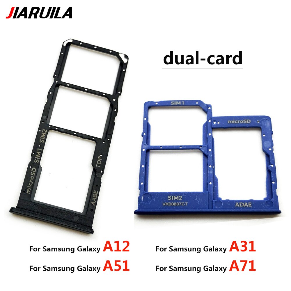 Dual-Card Sim Tray Holder For Samsung Galaxy A12 A31 A51 A71 A125F SIM Card Tray Slot Holder Adapter Socket Repair Parts