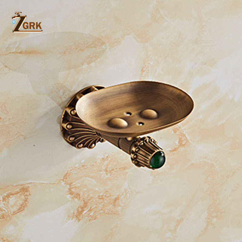 ZGRK Superior Brass Soap Dish Bathroom Accessories Wall Mounted Soap Box Brass Anodizing Surface Soap Holder