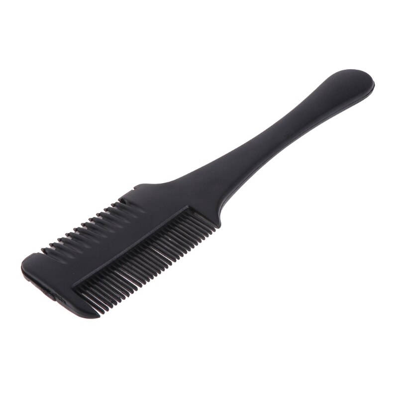 Hair Razor Comb Black Handle Cutting Thinning Home DIY Trimmer Inside Blades L41D