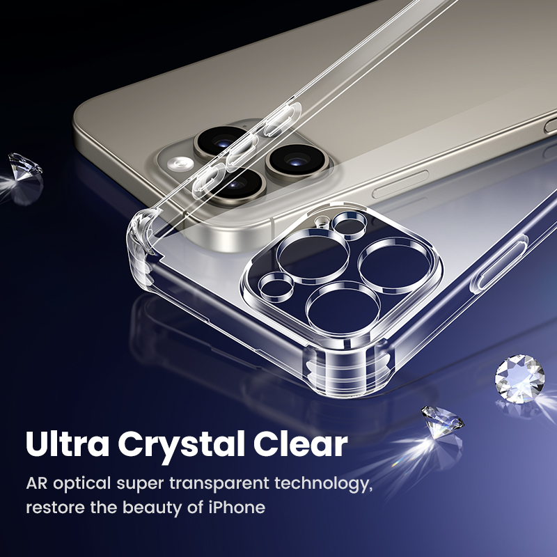 UGREEN Case voor iPhone 16 Pro Max Schokbestendig Clear Case Transparante Cover voor iPhone 15 Pro 15 Plus Telefoon Beschermhoes